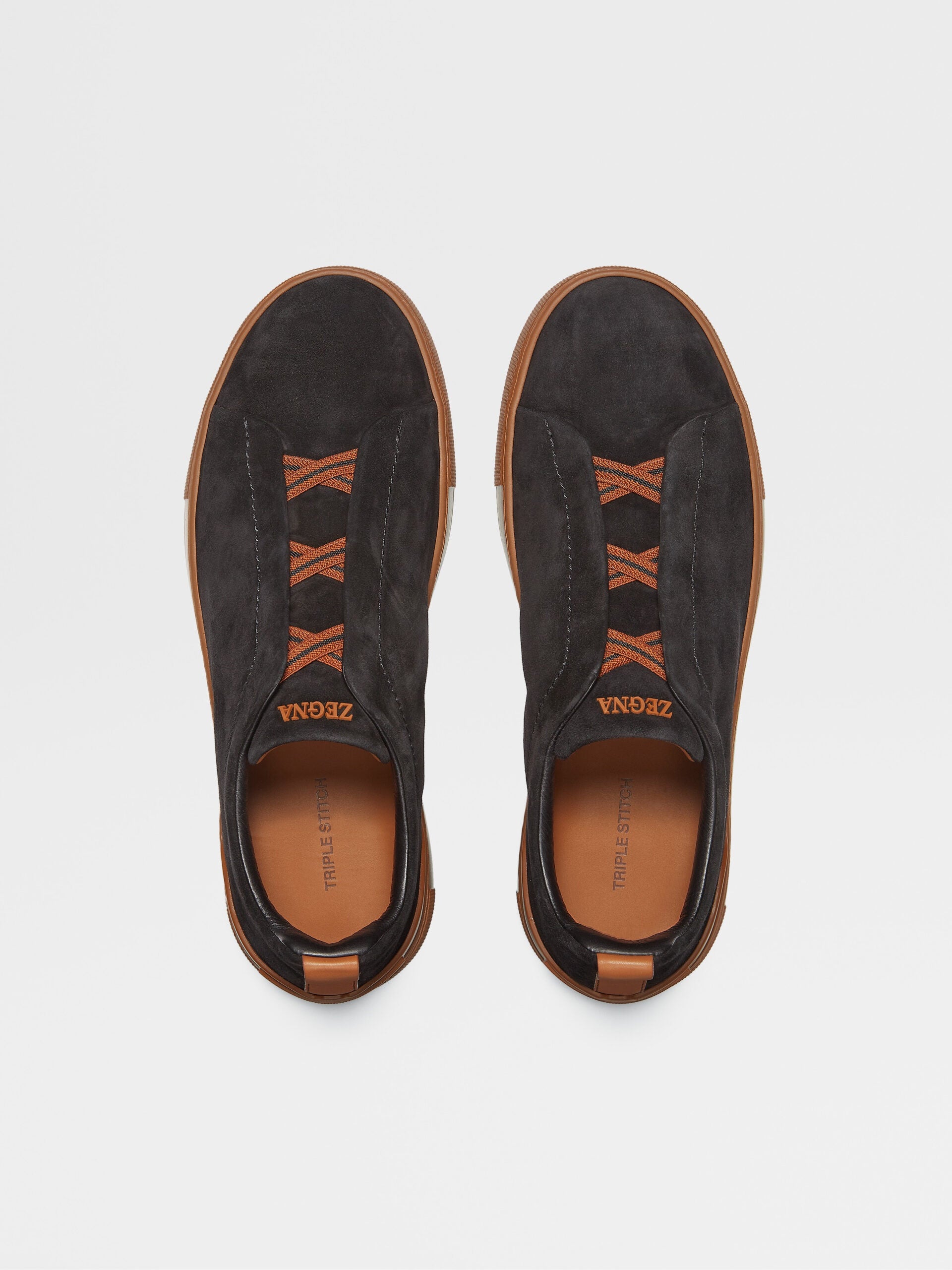 ZEGNA Black Suede Triple Stitch™ Sneakers