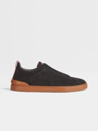 ZEGNA Black Suede Triple Stitch™ Sneakers