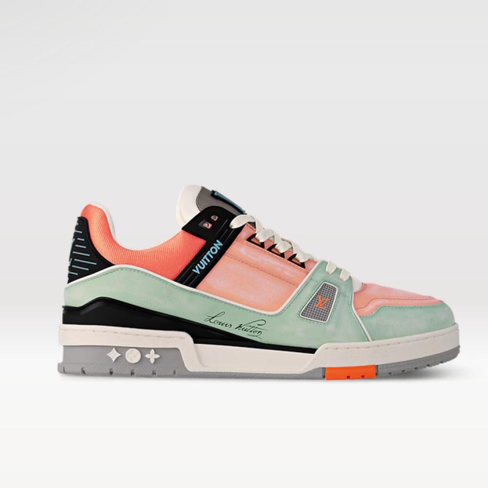Louis Vuitton LV Trainer Men’s Sneakers Luxury Green Orange